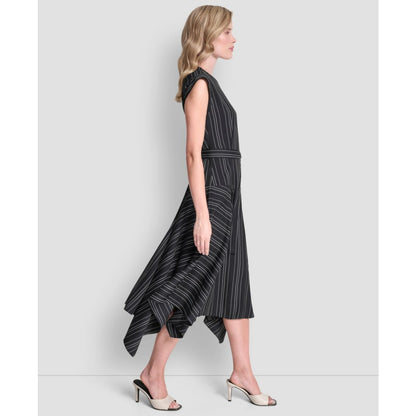 Dkny Women's Cap-Sleeve Asymmetric Hem Midi Dress