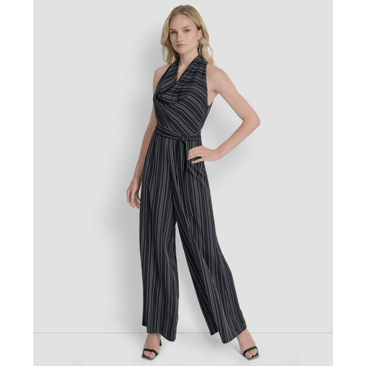 Dkny Women's Sleeveless Wide Leg Ankle Jumpsuit