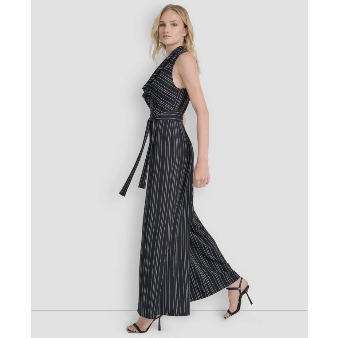 Dkny Women's Sleeveless Wide Leg Ankle Jumpsuit