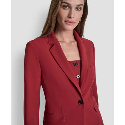 Dkny Petite One-Button Long Sleeve Jacket