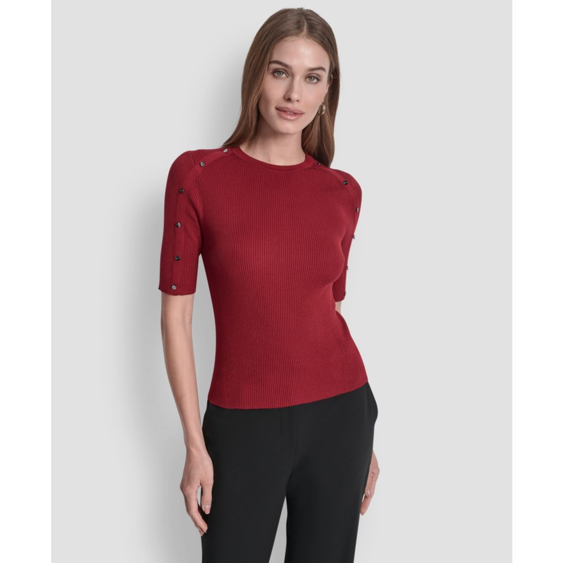 Dkny Petite Short Sleeve Sweater