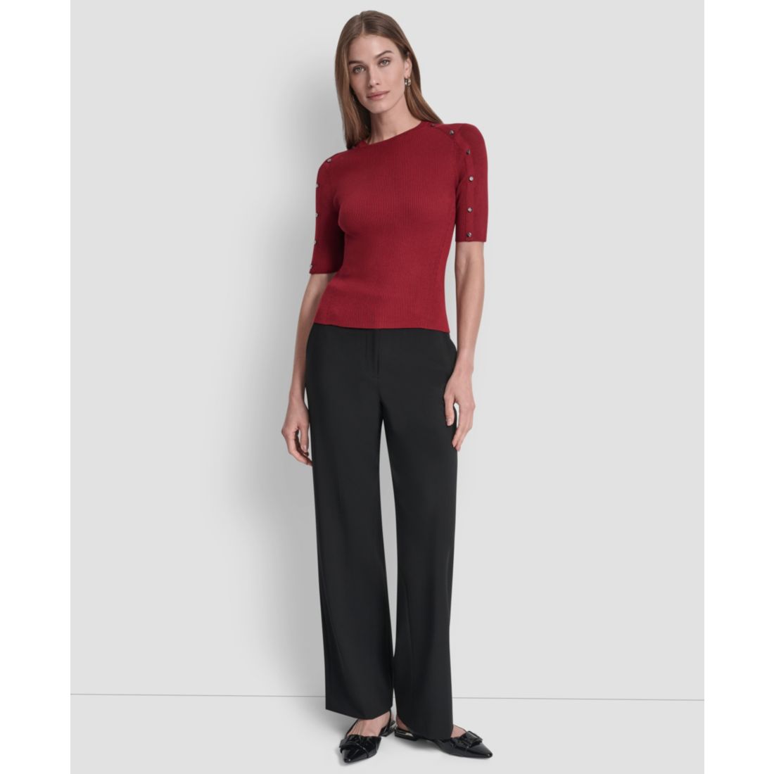 Dkny Petite Short Sleeve Sweater