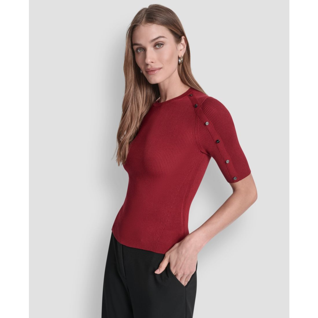 Dkny Petite Short Sleeve Sweater