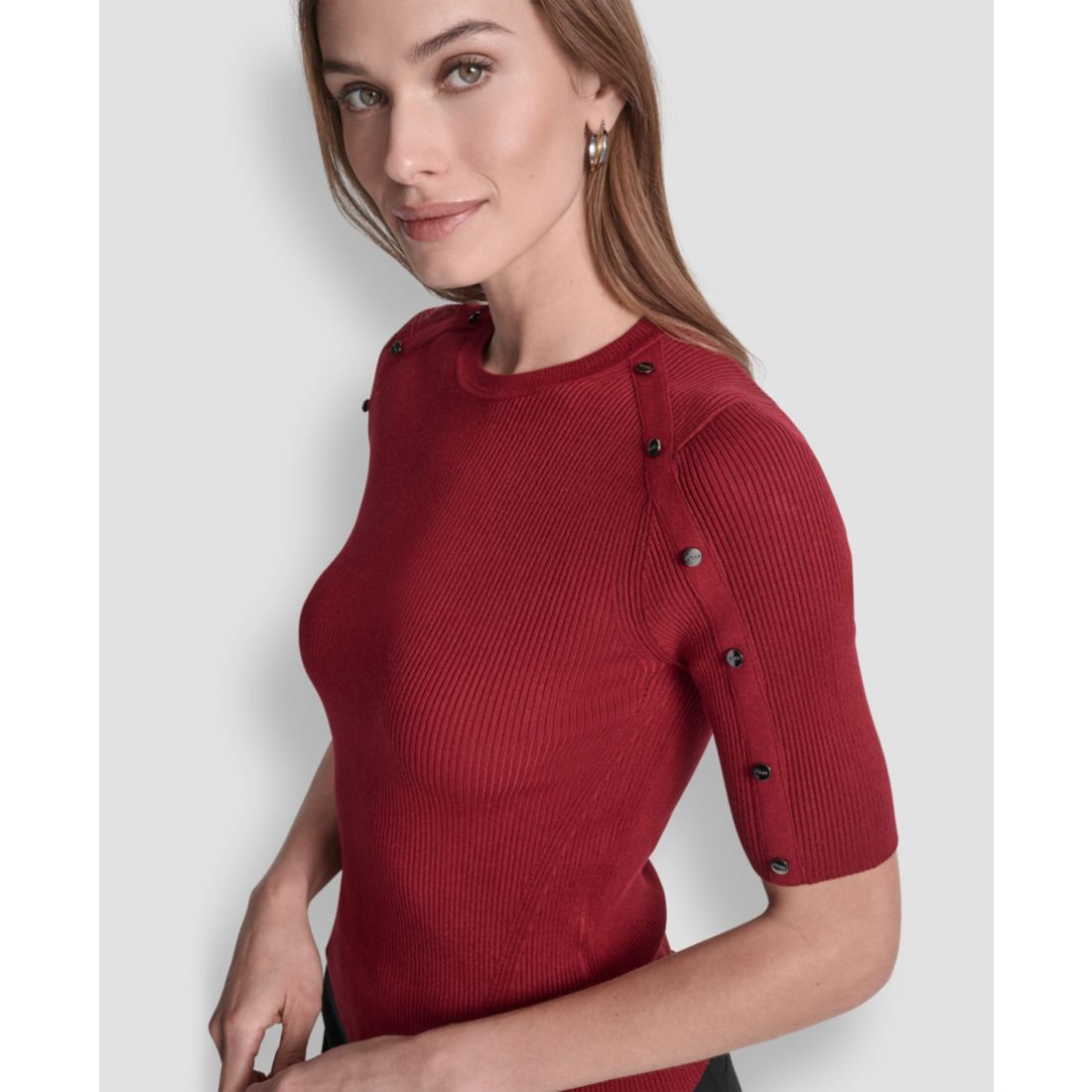 Dkny Petite Short Sleeve Sweater