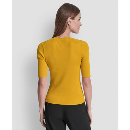 Dkny Women's Button Detail Short Sleeve Sweater