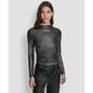 Dkny Jeans Women's Ruched Detail Long-Sleeve Top