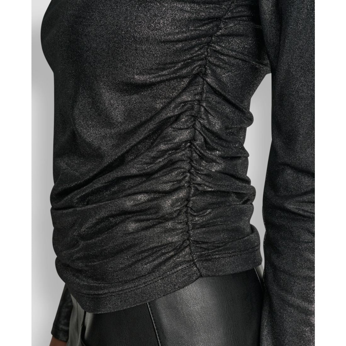 Dkny Jeans Women's Ruched Detail Long-Sleeve Top