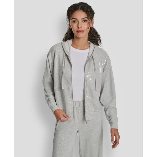 Dkny Jeans Women's Sequin Detail Long-Sleeve Jacket