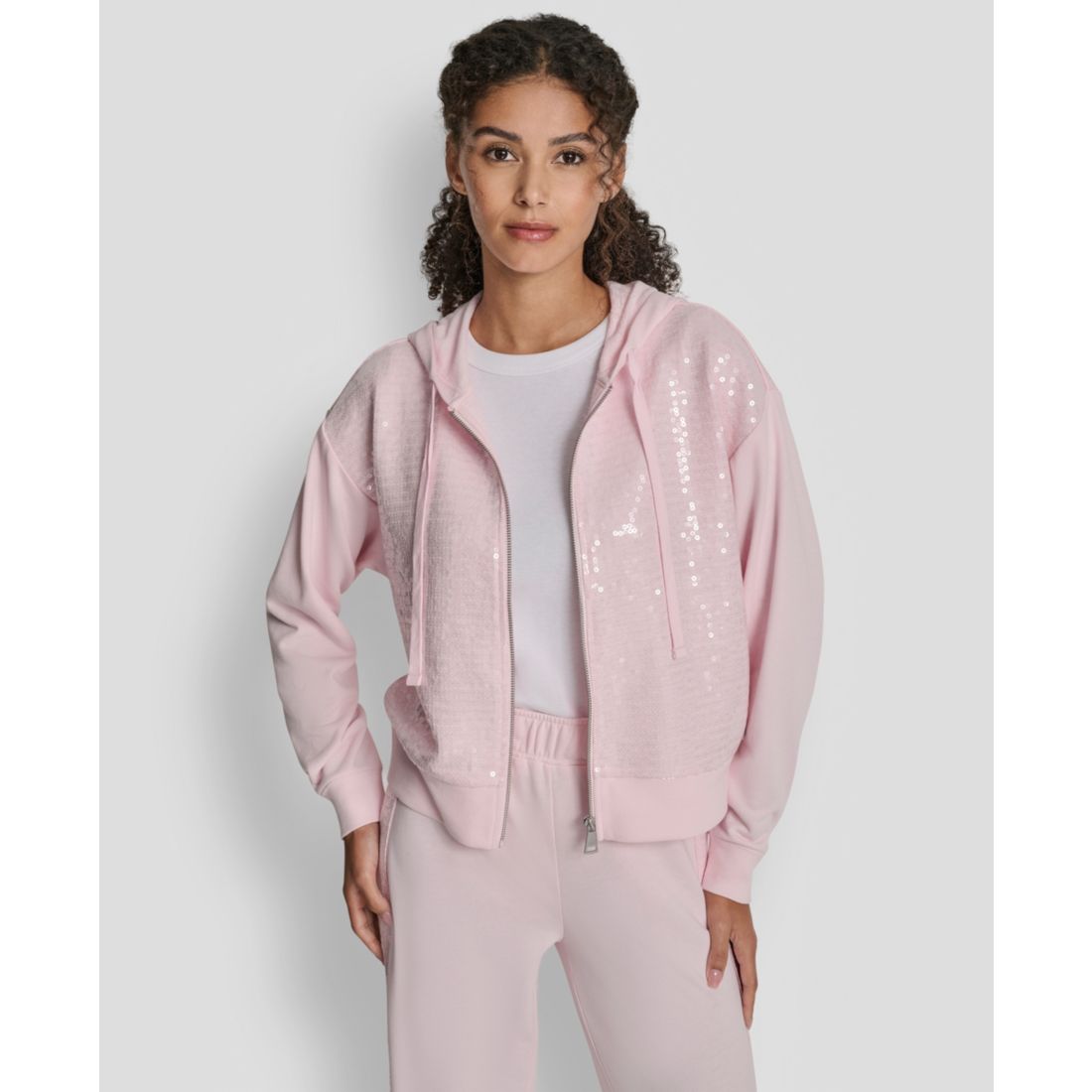 Dkny Jeans Women's Sequin Detail Long-Sleeve Jacket