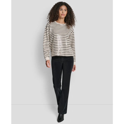 Dkny Jeans Women's Striped Long-Sleeve Sweatshirt