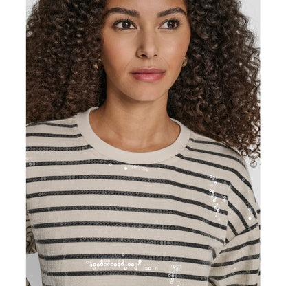 Dkny Jeans Women's Striped Long-Sleeve Sweatshirt