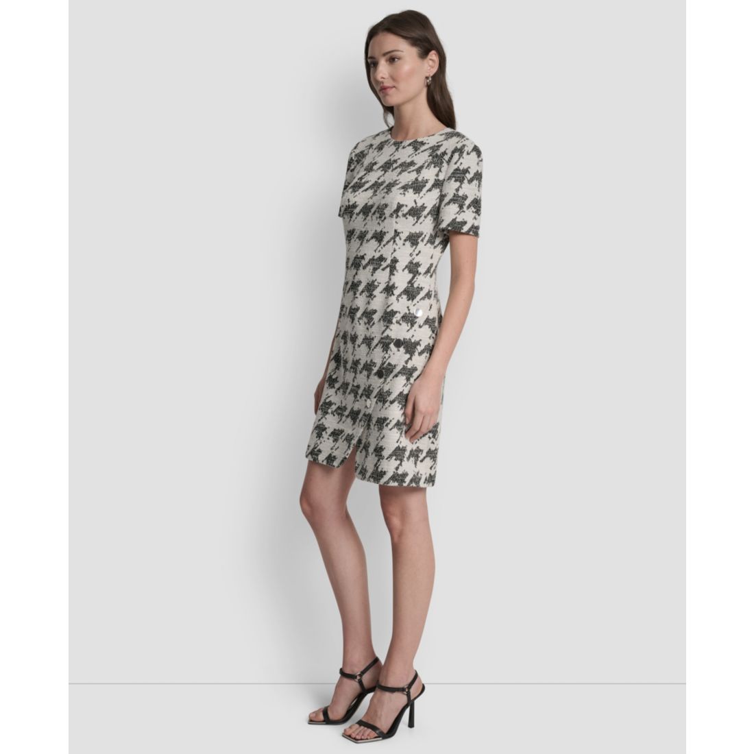 Dkny Petite Short Sleeve Riveted Skirt Sheath Dress
