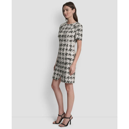 Dkny Petite Short Sleeve Riveted Skirt Sheath Dress