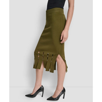 Dkny Women's Grommet Detail Sweater Pencil Midi Skirt