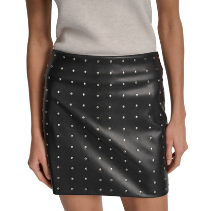 Dkny Jeans Women's Embellished Faux Leather Mini Skirt