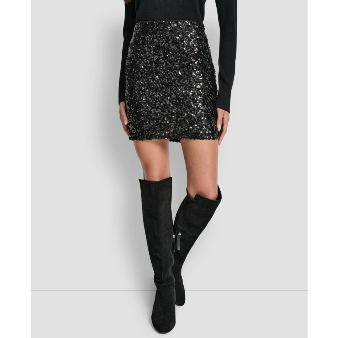 Dkny Jeans Women's Sequin Embellished Mini Skirt