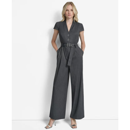 Dkny Women's Cap Sleeve V-Neck Jumpsuit