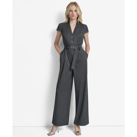 Dkny Women's Cap Sleeve V-Neck Jumpsuit