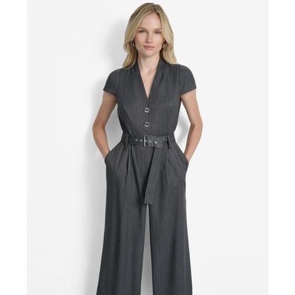 Dkny Women's Cap Sleeve V-Neck Jumpsuit