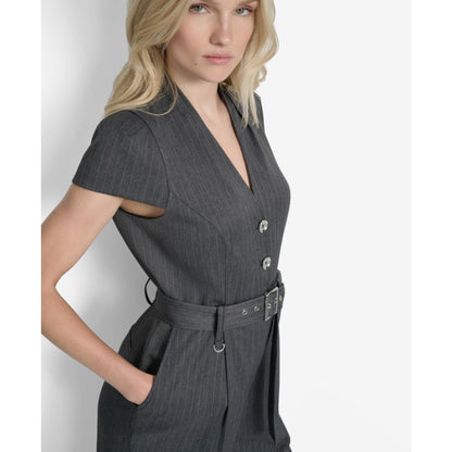 Dkny Women's Cap Sleeve V-Neck Jumpsuit