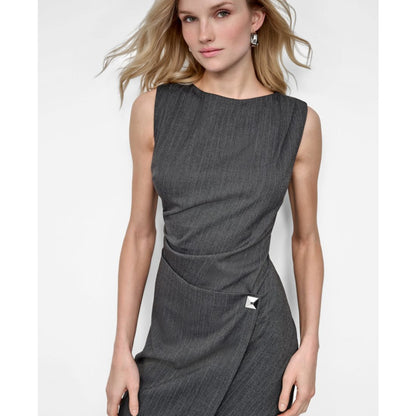 Dkny Women's Sleeveless Boat Neck A Line Dress