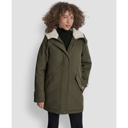 Dkny Women's Faux-Fur-Lined Hooded Softshell Coat