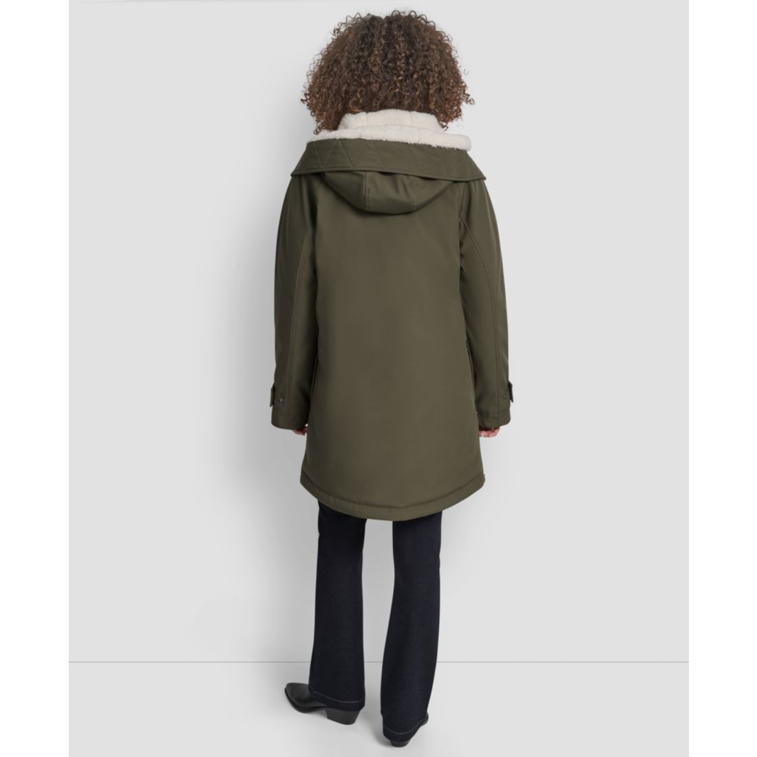 Dkny Women's Faux-Fur-Lined Hooded Softshell Coat