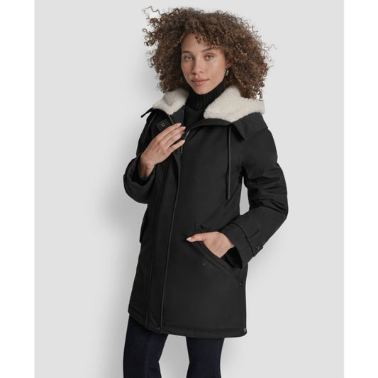 Dkny Women's Faux-Fur-Lined Hooded Softshell Coat
