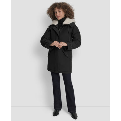 Dkny Women's Faux-Fur-Lined Hooded Softshell Coat