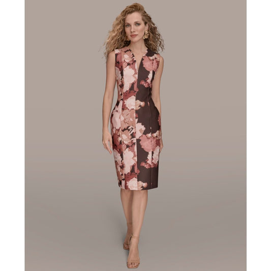 Donna Karan New York Women's Floral V-Neck Dress