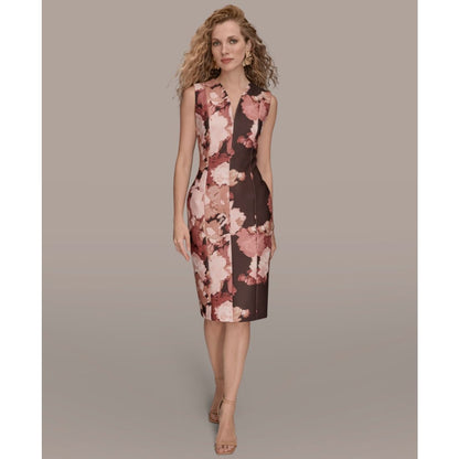 Donna Karan New York Women's Floral V-Neck Dress