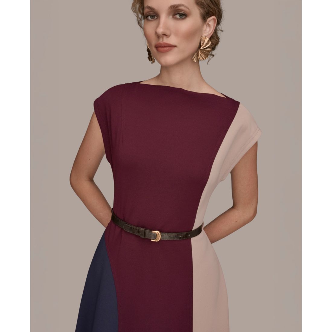 Donna Karan New York Petite Colorblock Midi Dress