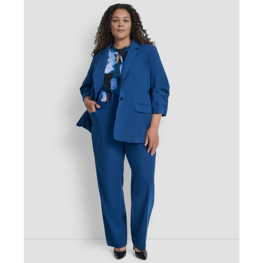 Dkny Plus Size Notch Collar Jacket