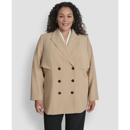 Dkny Plus Size Double Breasted Trench Jacket