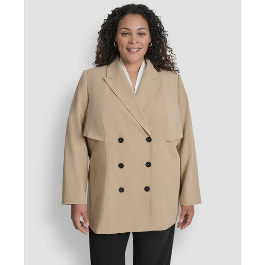 Dkny Plus Size Double Breasted Trench Jacket