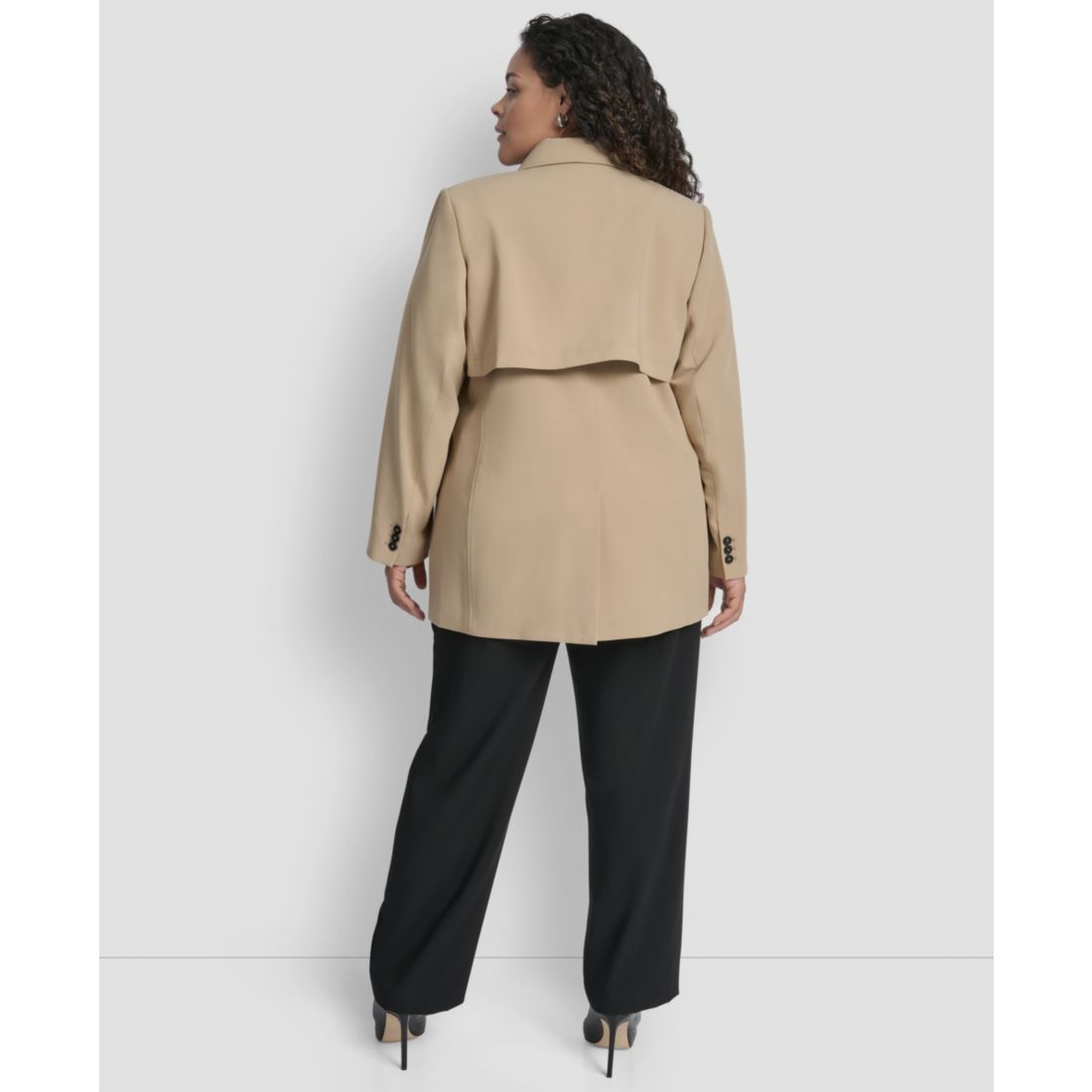 Dkny Plus Size Double Breasted Trench Jacket