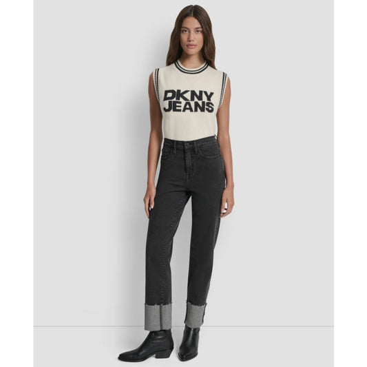 Dkny Jeans Women's High-Rise Classic Cuffed Straight-Leg Jeans