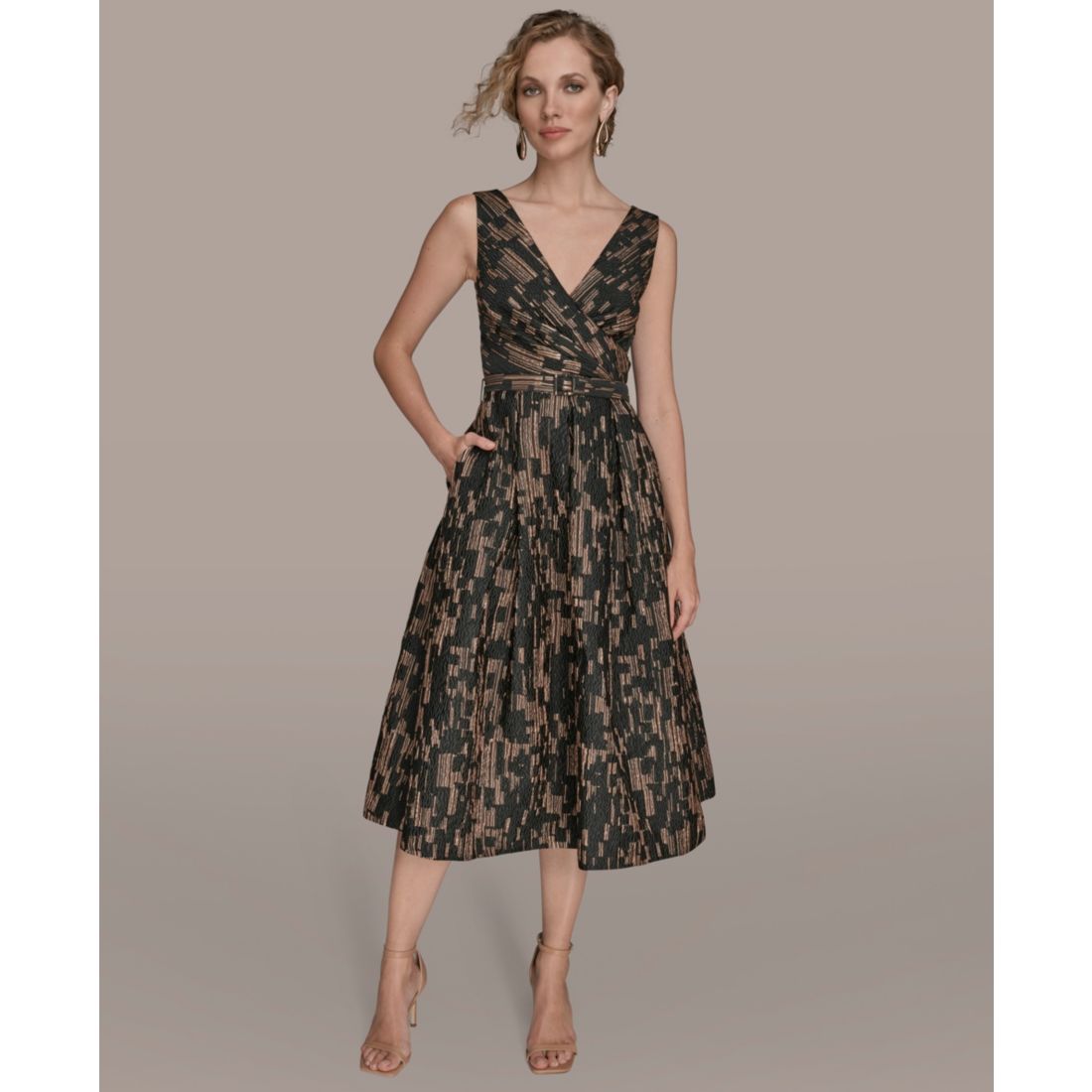 Donna Karan New York Women's Printed Fit and Flare Dress