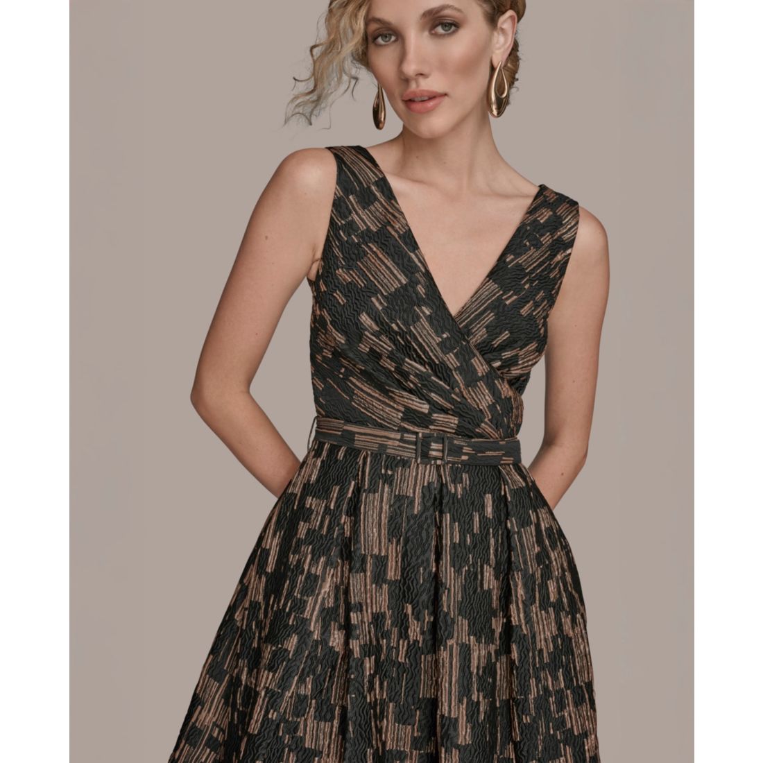 Donna Karan New York Women's Printed Fit and Flare Dress