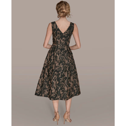 Donna Karan New York Women's Printed Fit and Flare Dress