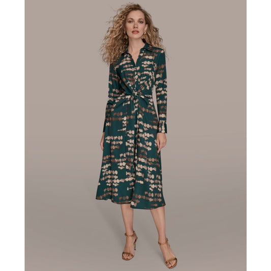 Donna Karan New York Women's Satin A-Line Midi Dress