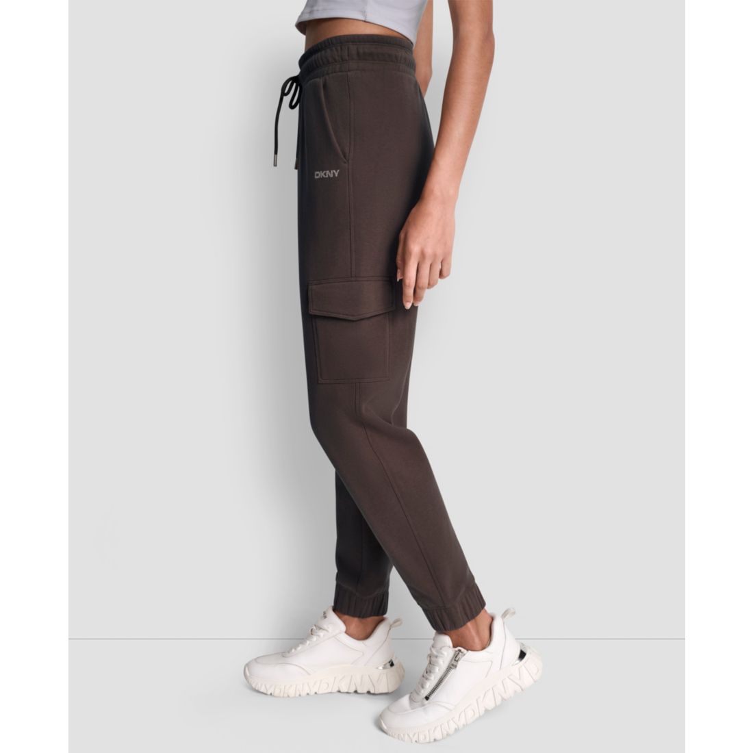 Dkny Sport Women's Studded-Logo Cargo Joggers