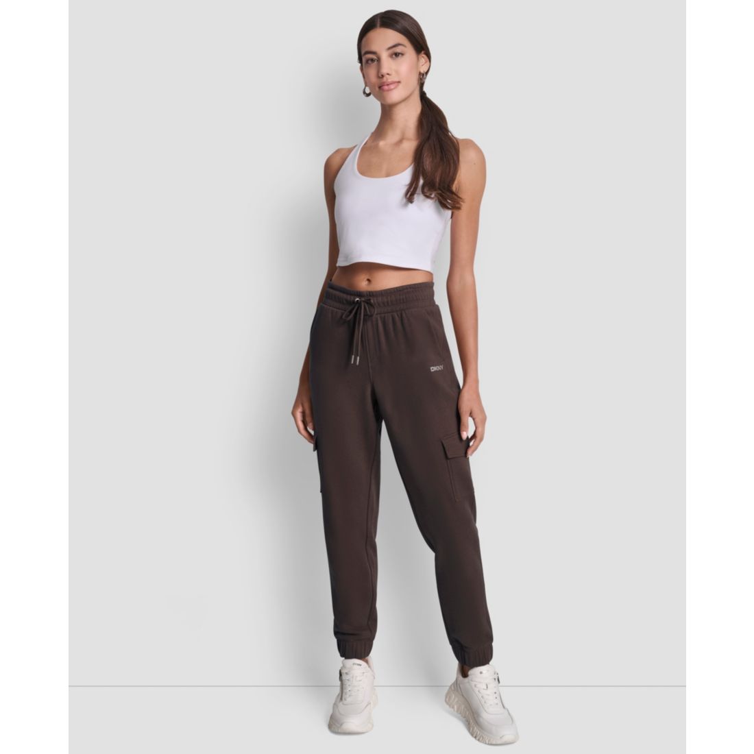 Dkny Sport Women's Studded-Logo Cargo Joggers