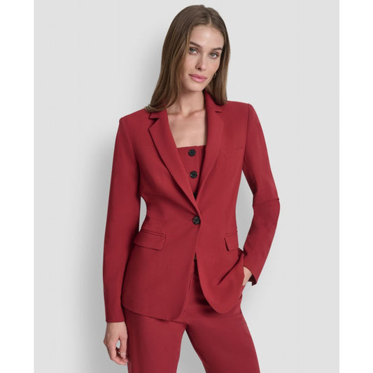 Dkny Women's Padded Shoulder One-Button Jacket