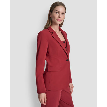 Dkny Women's Padded Shoulder One-Button Jacket