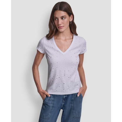 Dkny Jeans Women's Embellished V-Neck Top