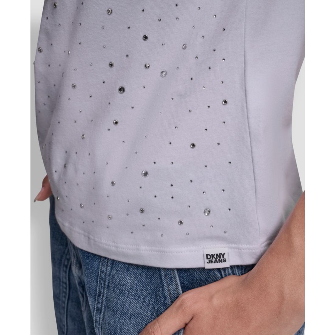 Dkny Jeans Women's Embellished V-Neck Top