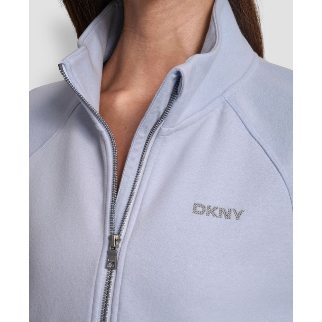 Dkny Sport Women's Studded-Logo Half-Zip Sweatshirt