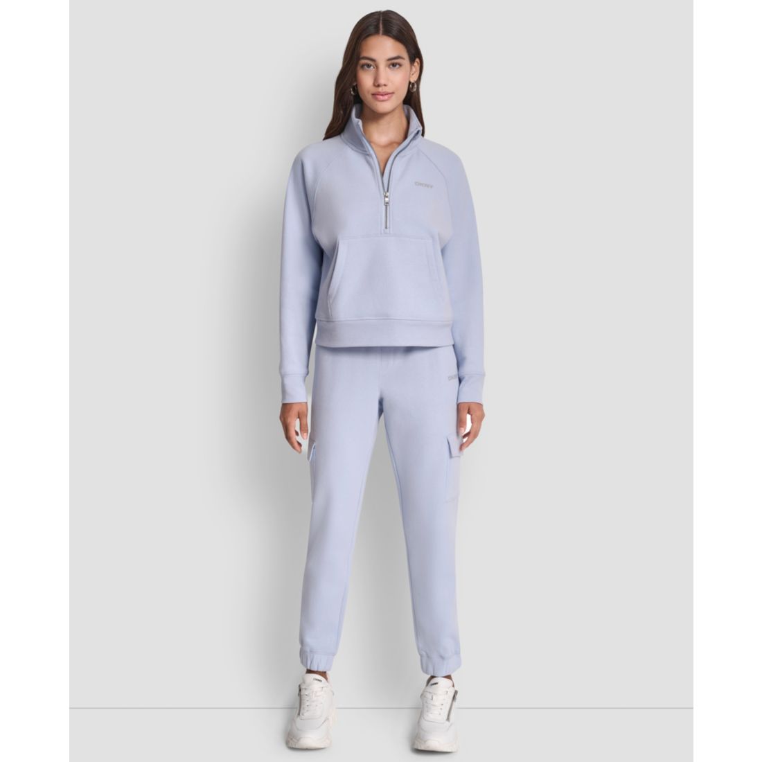 Dkny Sport Women's Studded-Logo Half-Zip Sweatshirt