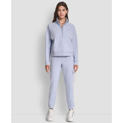 Dkny Sport Women's Studded-Logo Half-Zip Sweatshirt
